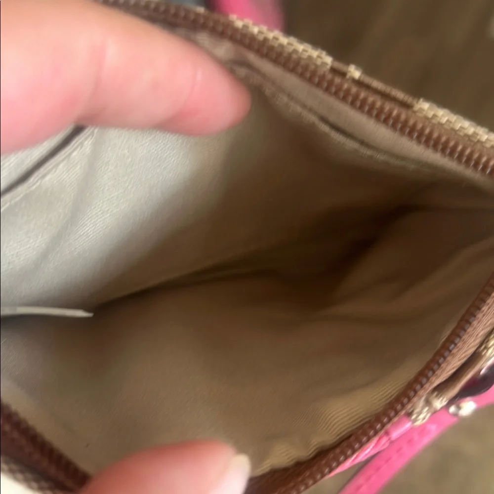 NWOT Coach Signature Canvas Wristlet - Pink and Brown - Picture 2 of 3